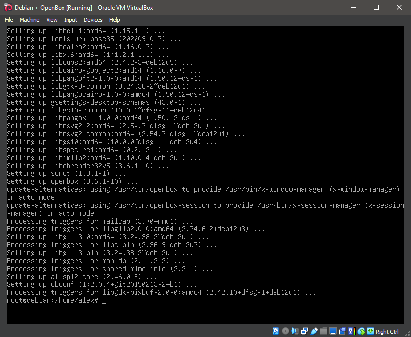 Running 'apt install openbox obconf'